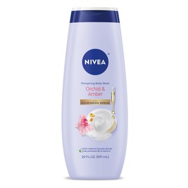 NIVEA NIVEA Delicate Orchid and Amber Body Wash with Nourishing Serum, 20 Fl Oz Bottle