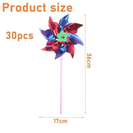 30 Pcs Colorful Rainbow Pinwheel,Pinwheel, Pinwheels for Yard and Garden, Fun Carnival Toys and Party Favor, Bird Scarer for Protection of Garden Crops, Flowers, Lawns, Fruits