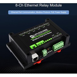 8-CH Ethernet Relay Module, Modbus RTU/Modbus TCP Protocol, PoE Port Communication, with Various Isolation and Protection Circuits