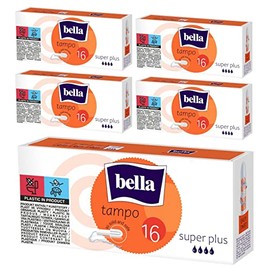 bella Tampo Tampons Super Plus: Super Plus Tampons with Easy Twist System, Pack of 5 (5 x 16 Pieces), Perfect for Beginners
