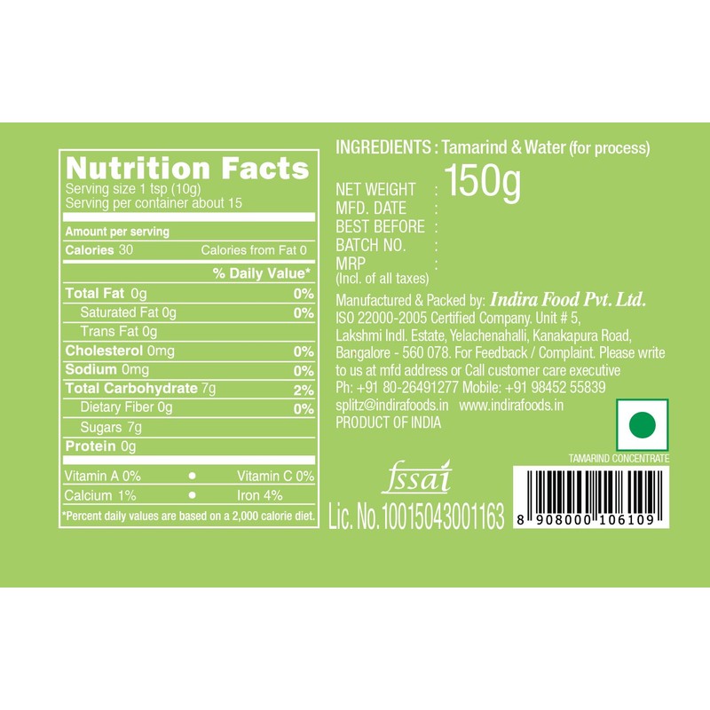 Splitz Tamarind Concentrate - 150 Gms