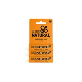 Bee Natural - 100% Natural Moisturising Lip Balm - Mango - Pack of 3
