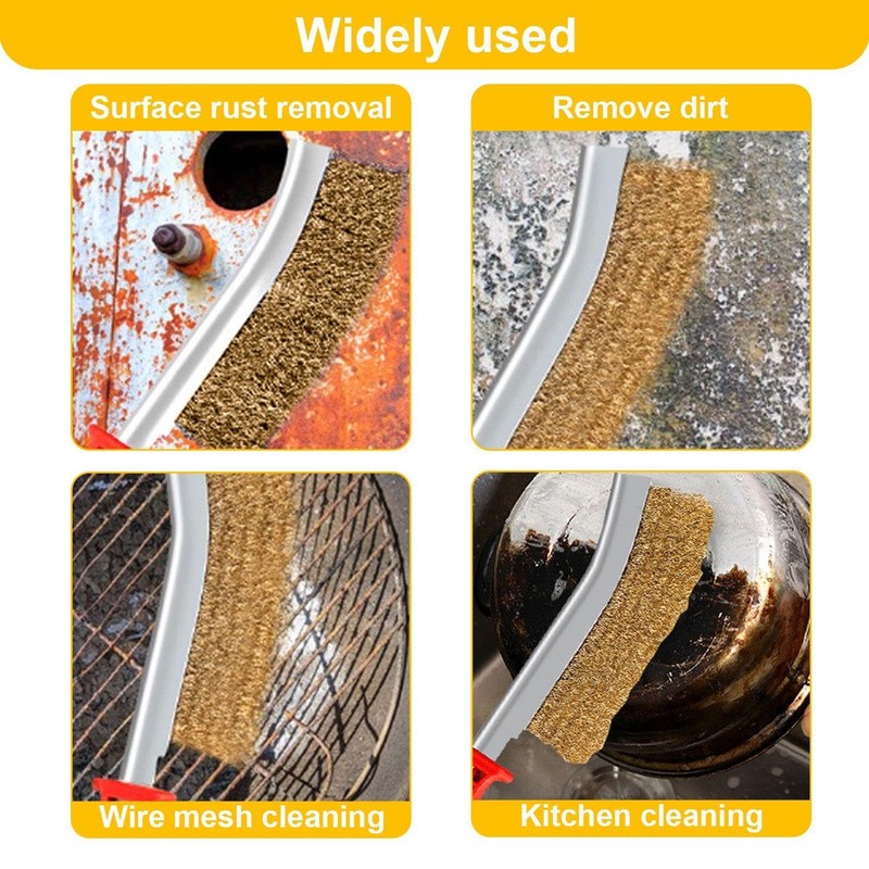 MEMOFYND 3-Piece Handle Wire Brush, 2-Piece Sponge Wire Brush, Multi-Function