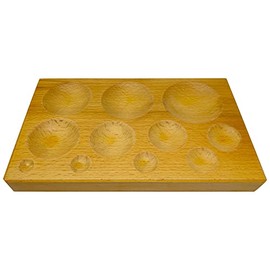 11 Cavity Dapping Block Hardwood Round Shape Jewelry Making Metal Forming Forging Texturing Work Surface