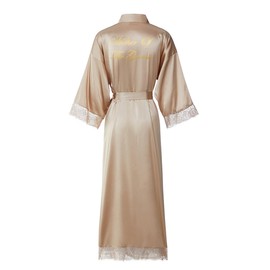 owiter LONG champagne Satin Robe for women Bride and Bridesmaid Dressing robe for Wedding Party……, Rose Gold Mother of the Groom, One Size