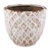 47th & Main Diamond Patterned Planter/Pot, Large, Distressed White