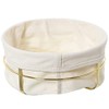 DRW Round bread basket made of metal and fabric in