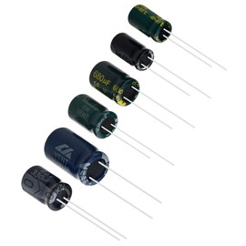 XINGYHENG 500PCS 24 Value Electrolytic Capacitor Assortment Kit 0.1uF-1000uF 16V-50V for DIY Project(Aluminum Electrolytic Capacitor with A Plastic Box)