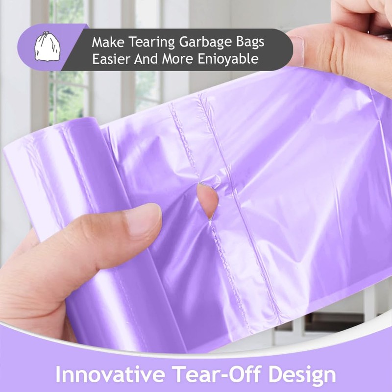 4 Gallon 300pcs Trash Bags Colorful Clear Garbage Bags, Bathroom