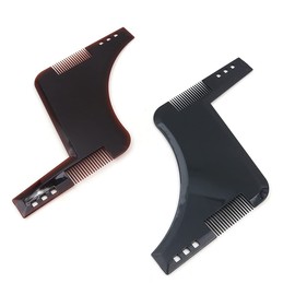 Hsthe Sea Beard Care Stencils, Beard Shapes for Chinbeard, Sideburns, Neck, Beard Comb, Styling Tool, Symmetrical Beard Stencils and Beard Line Contour Pack of 2