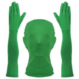 Cosmos Chroma Key Green Screen Gloves Hood Greenscreen Chroma Key Compositing Green Gloves Chroma Keying Green Hood for Green Screen Photography Photo Video Post-processing Invisible Effects (Green)