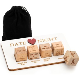 Date Night Dice for Couple Funny Romantic Game Board for Date Night Ideas for Adult Food Decision Dice Portable Game for Valentine's Day Anniversary Birthdays Gifts for Boyfriend Girlfriend Him Her