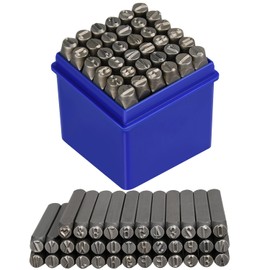 Metal Stamping Kit, 6mm Number and Letter Stamp Set, Include Artistic Font Uppercase, Number Punch and Heart Design Stamp(37pcs 6mm)