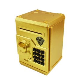 HUSAN Piggy Banks Money Banks for Kids, Electronic Password Code Money Banks ATM Banks Box Coin Bank for Children Boys and Girls (Gold)