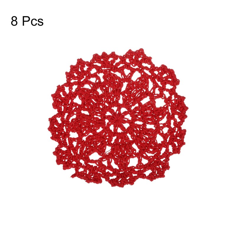 sourcing map Fabric Coasters, 8pcs 4" - Cotton Woven Crochet