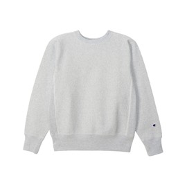 Champion C3-Y032 Men's Long Sleeve Fleece Lined, Round Neck, 11.5 oz, Cotton, USA Reverse Weave (R) Crew Neck Sweatshirt, silvery grey