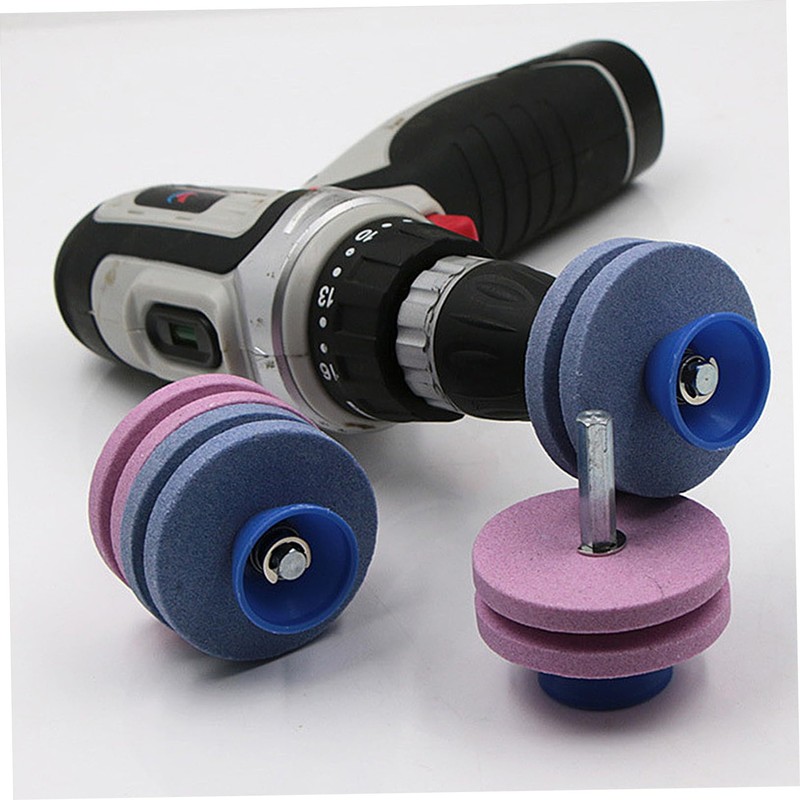 Mipcase 3pcs Rotary Drill Lawn Mower Blade Sharpener Mowing Sharpeners