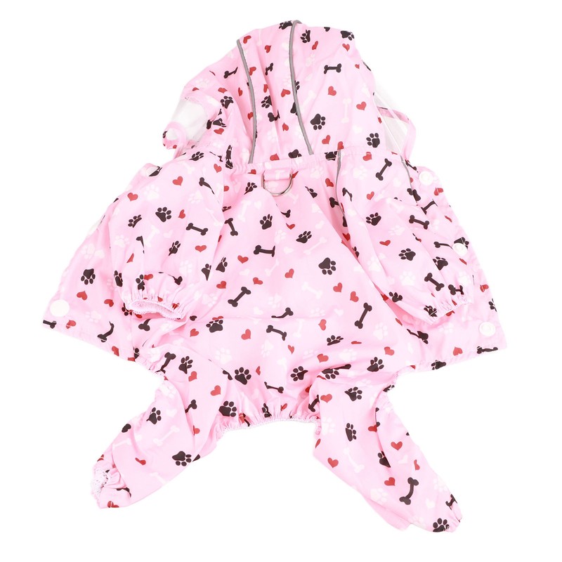 Reflective Puppy Raincoat Jacket Waterproof Breathable Cute Pattern Pet Dog