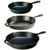 Lodge Seasoned Cast Iron 3 Skillet Bundle. 12 inches and