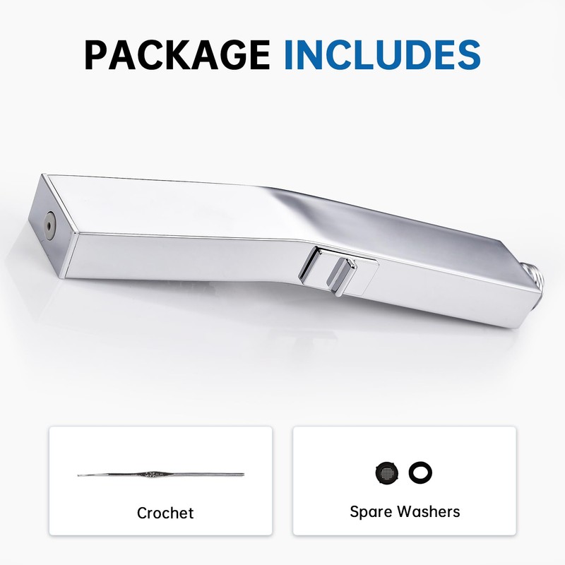 G-Promise All Metal Square 2 Function Handheld Shower Head, with