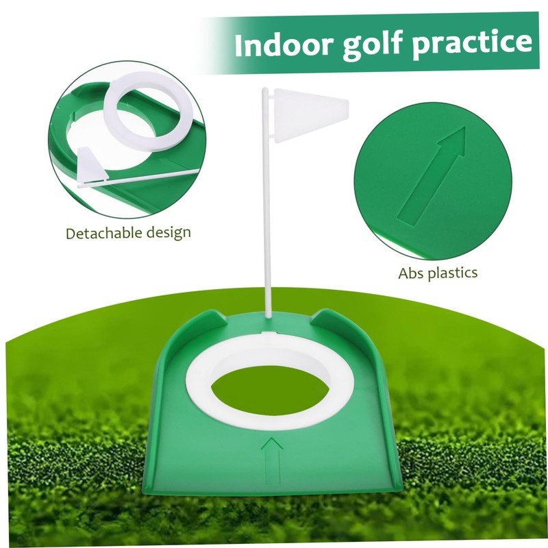 Abaodam 2pcs Golf Putting Cups with Flags Portable Indoor Practice