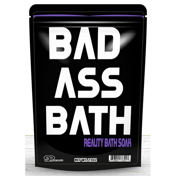 Badass Bath Soak – Bad Ass Bath Salts Purple Bath Funny Gifts for Friends Funny Bath Products Spa Gifts for Men Stocking Stuffers Gag Gifts for Women Cool Gifts for Guys Dad Unisex White Elephant Gift