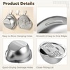 Rice Washer Strainer Bowl with Grater Lid, Stainless Steel Multi-function