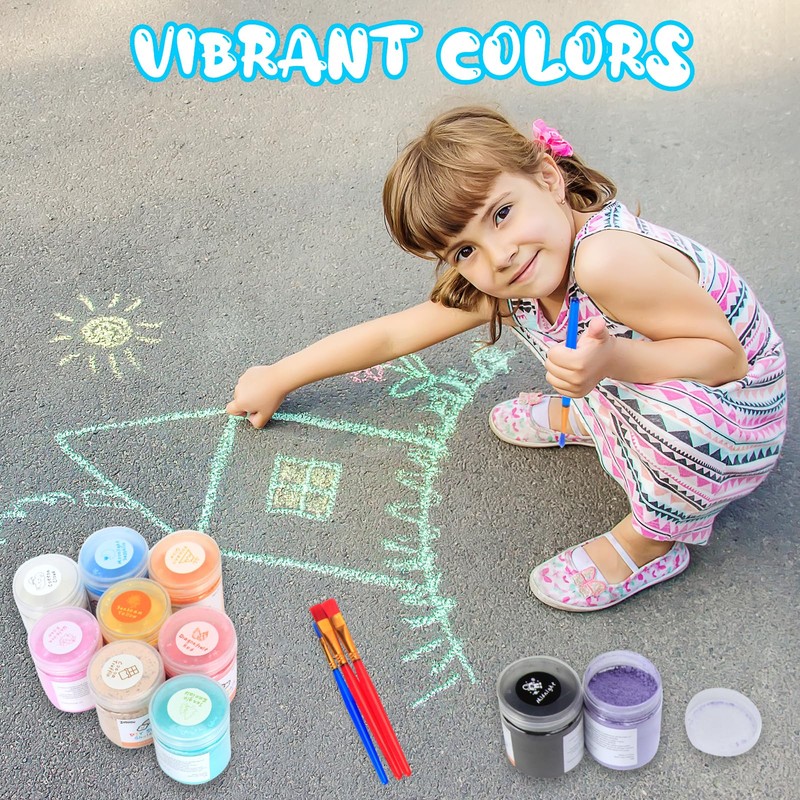 ZHBWOW Washable Chalk Paint Kit - 10 Colors Non-Toxic Powder​​