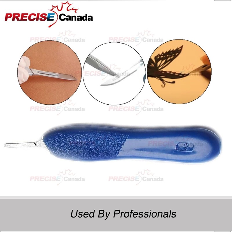 PRECISE CANADA 50 Pcs Blue Color Plastic Handle, Scalpel Handle