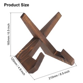 sourcing map Wooden Plate Stands for Display, 6.5 Inch Decorative Picture Easel Frame Display Holder Stand for Platters Bowl Dish Pictures Book Tabletop Art Decor, Dark Brown