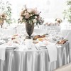 TURSTIN 2 Pieces Round Satin Tablecloth 120 Inches Overlay Table