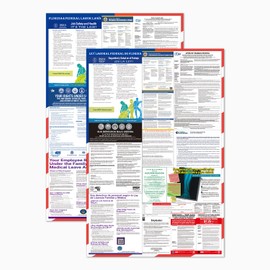 ZLODEPIP 2025 Florida State and Federal Labor Laws Poster – OSHA Compliant Laminated 24" x 36" English and Spanish Bundle 2 Pack Folded