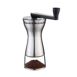 Zassenhaus Coffee Grinder Manaos in Silver, Stainless Steel/Acrylic 9 x 12 x 16 cm