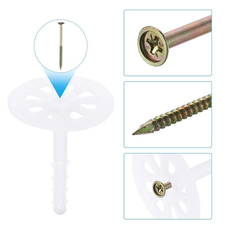PATIKIL 82mm Perforated Insulation Pins, 30 Pack Insulating Nails Wall