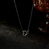Double Heart Pendant Necklace, Silver Plated Chain, Cubic Zirconia Crystal