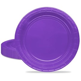 MORAINJAY 16Pcs Party Plates,Purple Paper Plate,7inch Birthday Plate for Adults Kids,Solid Color Table Decorations for Birthday,Wedding,Picnic,Baby Shower,Purple Party Supplies for 16 Guests
