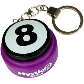 Mystic 8 Keychain Button - (15 Different Audio Answers) | New Generation of Traditional Mini Magic 8 Ball | Ask a YES or NO Question | White Elephant Gifts for Adults | Fortune Telling Ball