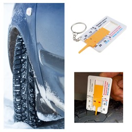 YINETTECH 8PCS Tyre Tread Depth Gauge 0-20 mm Tire Ruler Portable Tyre Tread Checker with Keychain for Car Motorcycle Truck Caravan Trailer Wheel Plastic Measurement Tool