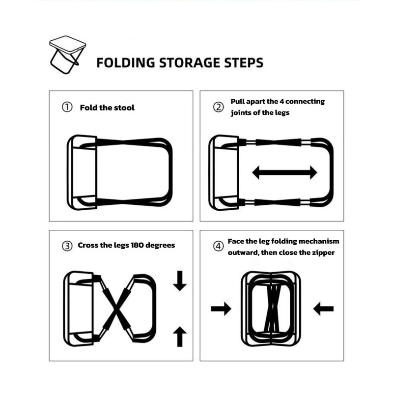 NORDPEAK Compact Foldable Stool with Shoulder Strap, Heavy Duty 350lbs