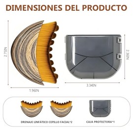 2 Cepillos de Drenaje Linfático Facial, Cepillo Seco para Contorno Facial, Anti Hinchazón, Escultura de Mandíbula, Alivia Fatiga, Mejora Absorción de 