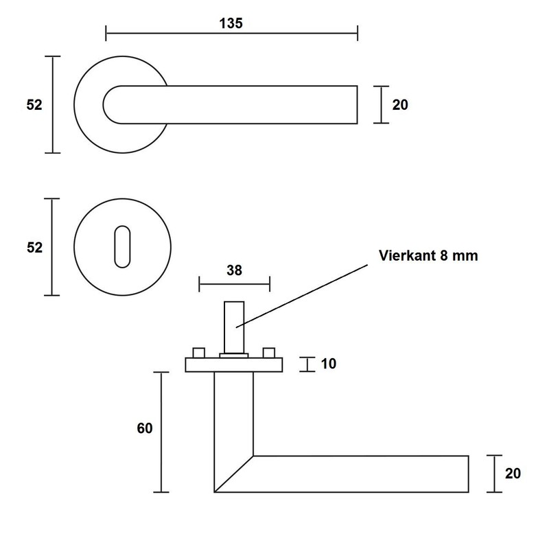 ck-türbeschläge New Orleans Door Handle Set Matt Black for Room