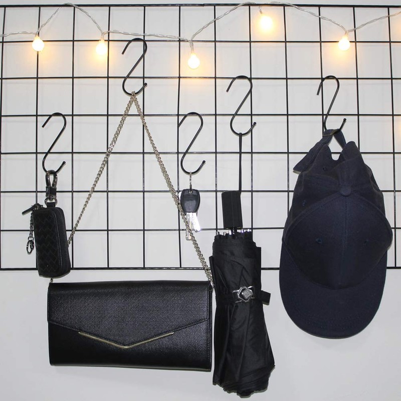 30 Pack Black S Hooks, 3.3 Inch Large S Shaped