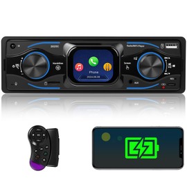 Single Din Car Stereo Marine Radio Bluetooth Multimedia Car Audio Receivers with Digital LCD Display FM Car Radio USB/Type-C/SD/AUX-in MP3 Player Lossless Sound Quality Quick Charge+ SWC