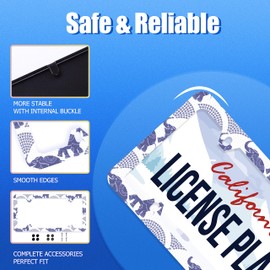 Elephant License Plate Frame Animal License Plate Stainless Steel Auto Parts Funny License Plate Decorative with Screws Size 12.3" x 6.3" Men Women