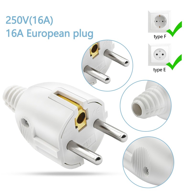 Schuko Plug Pack of 3 Plugs 250 V 10/16 A