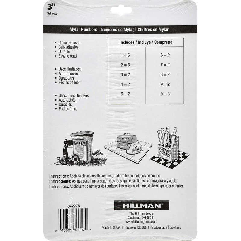 Hillman 842276 Black and Gold Mailbox Number Pack, 3-Inch