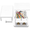 NECABLES Phone Jack Surface Mount Dual Port for 2 Phone