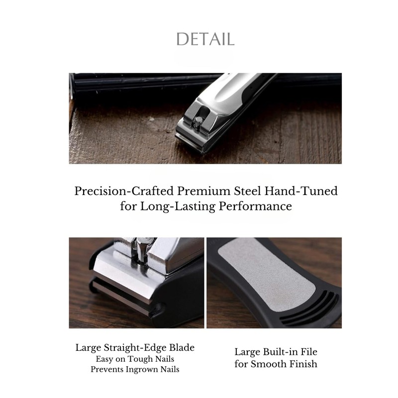 KAI Japanese Nail Clippers With Side Nail File, Stainless Steel,