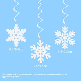 ALLY-MAGIC White Snowflake Swirls Hanging Ceiling Decorations, Paper Snowflake Christmas Tree Winter Holiday New Year Birthdays Party Wedding Accessories Y6-LXXHGJ