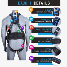 FHFallArrest Fall Protection 5pt Full-Body Safety Harness